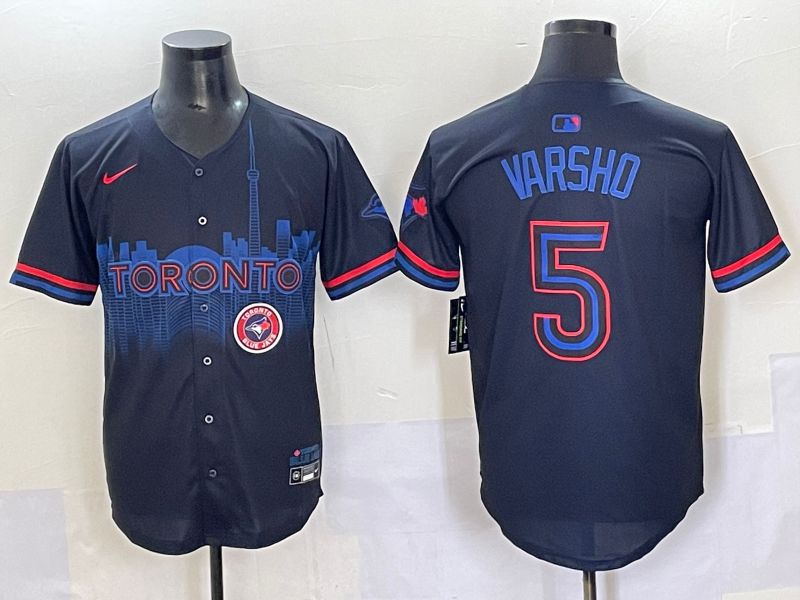 Men 2025 Toronto Blue Jays #5 Varsho Black Joint Name Nike MLB Jersey style 7